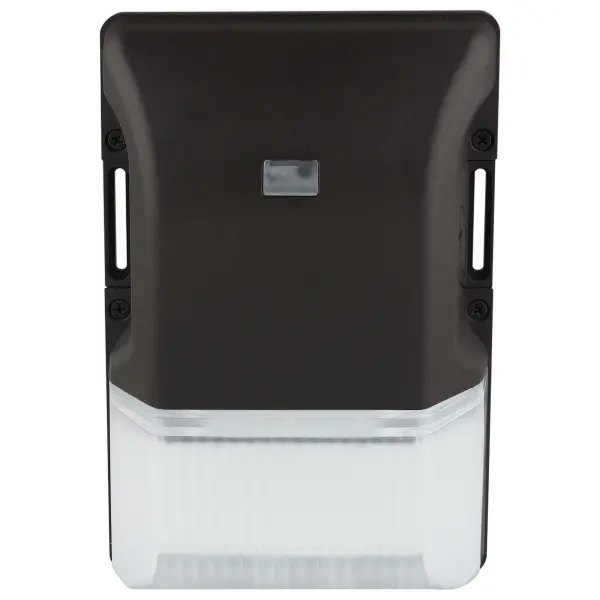 Energy-efficient 20W LED wall pack with selectable color temperatures (3000K/4000K/5000K) and built-in photocell sensor. IP65 wet location rated with 100-degree beam spread for reliable exterior illumination. - alternate view