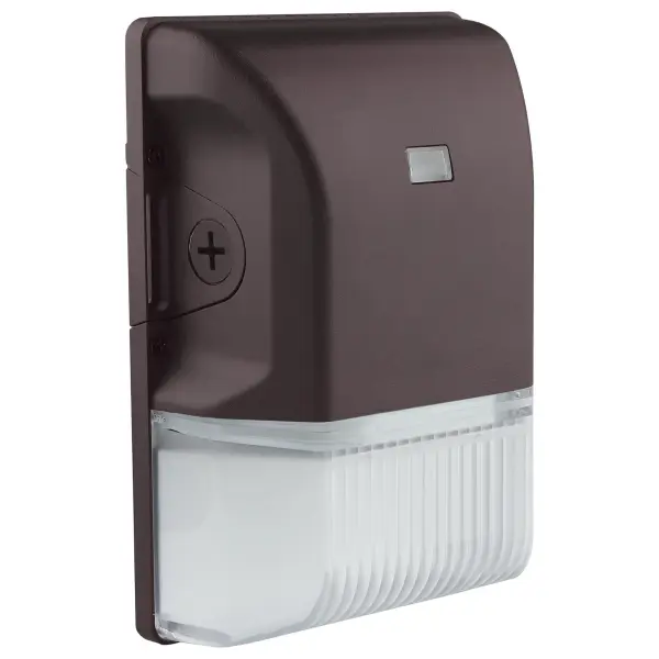 This energy-efficient 20W LED wall pack offers selectable color temperatures (3000K/4000K/5000K) and includes a built-in photocell sensor for automatic operation. IP65 rated for wet locations with 100-degree beam spread.