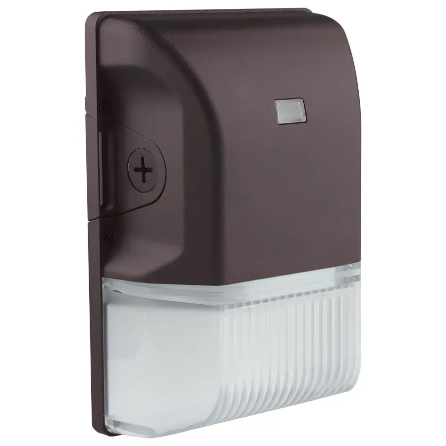 20W LED Small Wall Pack with Photocell - Bronze - Image 1