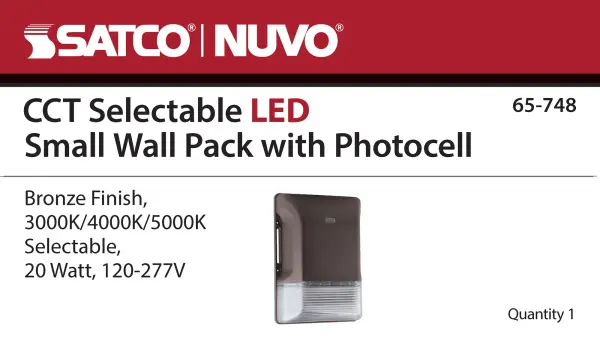 20W LED Small Wall Pack with Photocell - Bronze - Image 12
