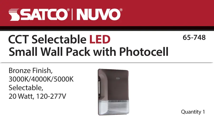 20W LED Small Wall Pack with Photocell - Bronze - Image 12