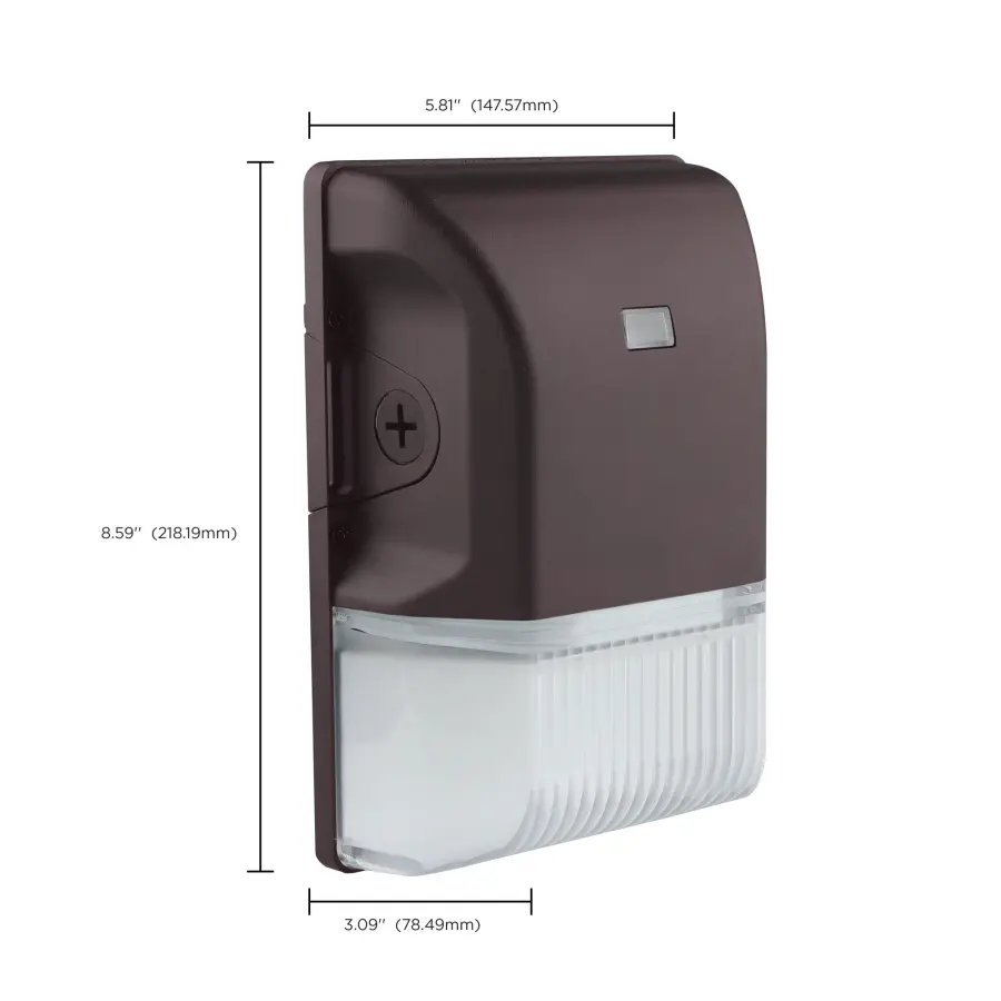 20W LED Small Wall Pack with Photocell - Bronze - Image 15