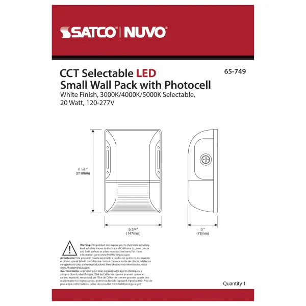 20W LED Small Wall Pack with Photocell - CCT Selectable - Image 9