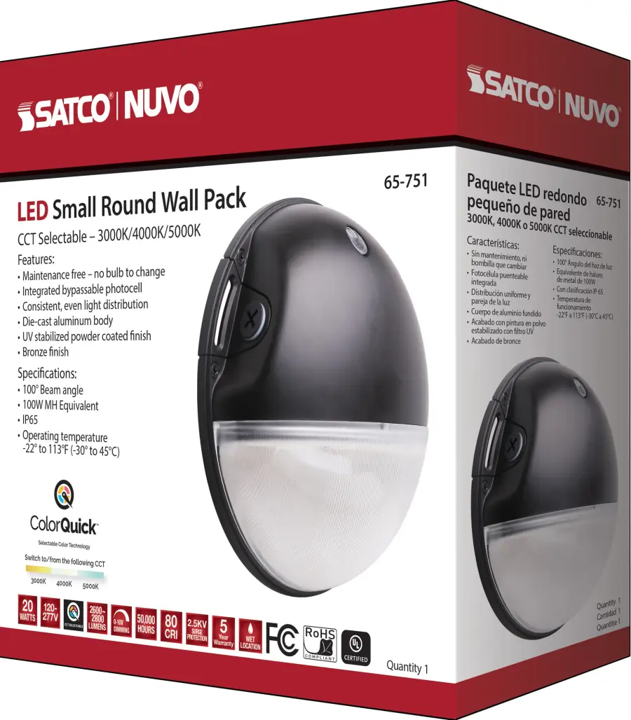 LED Small Round Wall Pack - 20W CCT Selectable - Image 12