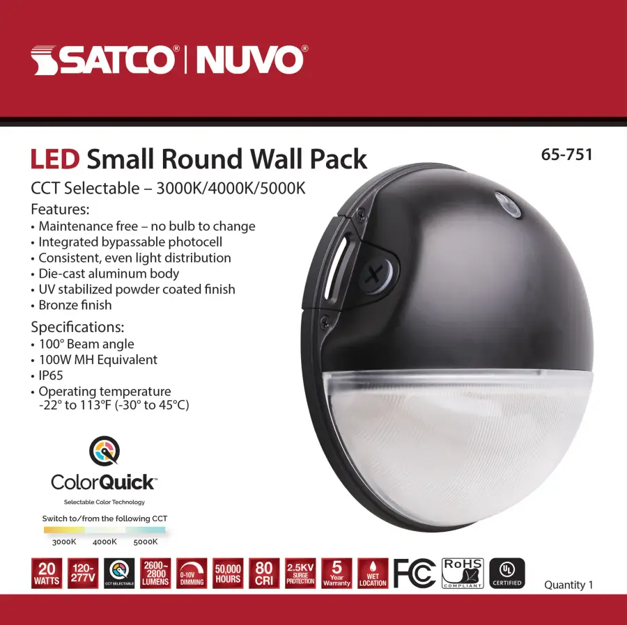LED Small Round Wall Pack - 20W CCT Selectable - Image 6