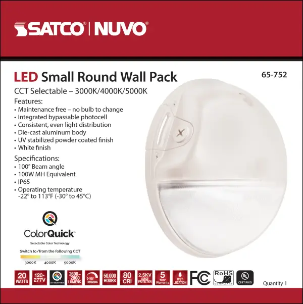 LED Round Wall Pack - 20W CCT Selectable - Image 7