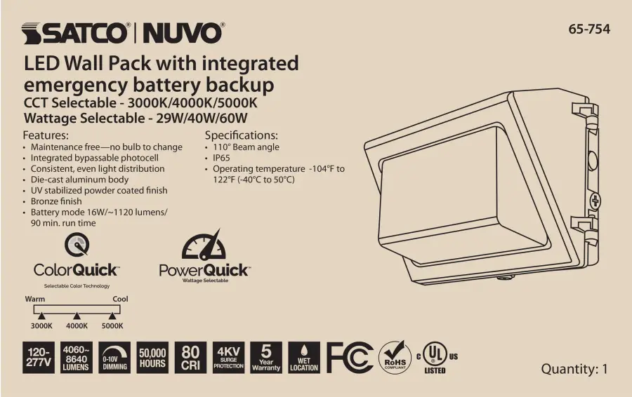 Emergency Architectural LED Wall Pack with Photocell - Image 9