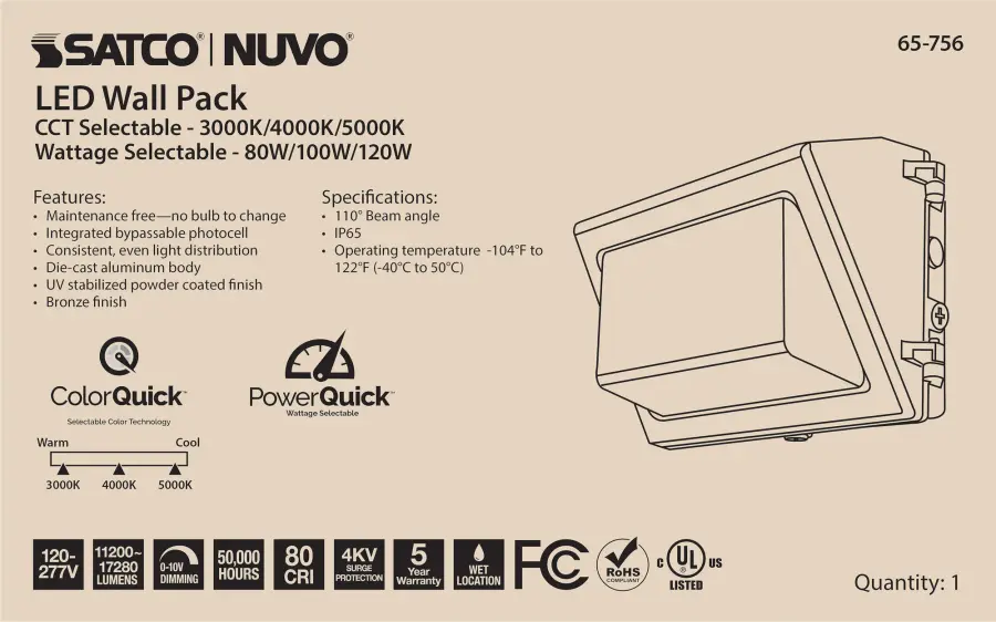 Adjustable LED Wall Pack with Photocell - 80/100/120W - Image 11