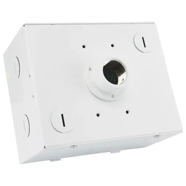 This pendant adapter converts UFO LED high bay fixtures from surface mount to pendant installation, accommodating 3/8" to 3/4" mounting hardware. Designed specifically for Gen 2 and CCT/Wattage selectable models.