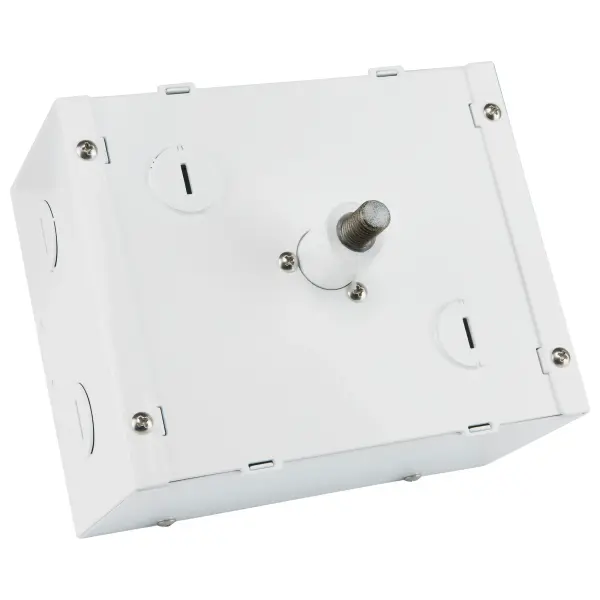 This pendant adapter converts UFO LED high bay fixtures from surface mount to pendant installation, accommodating 3/8" to 3/4" mounting hardware. Designed specifically for Gen 2 and CCT/Wattage selectable models. - alternate view