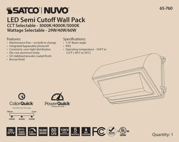 Adjustable LED Cutoff Wall Pack with Photocell - Image 10