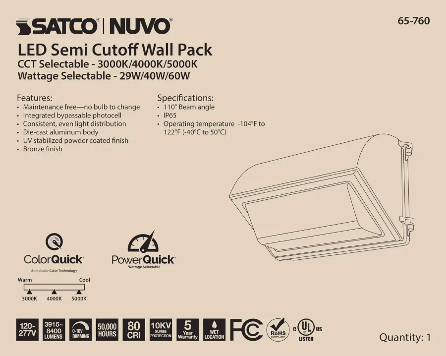 Adjustable LED Cutoff Wall Pack with Photocell - Image 10