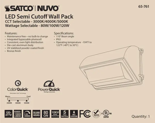 Adjustable LED Cutoff Wall Pack with Photocell - Image 12