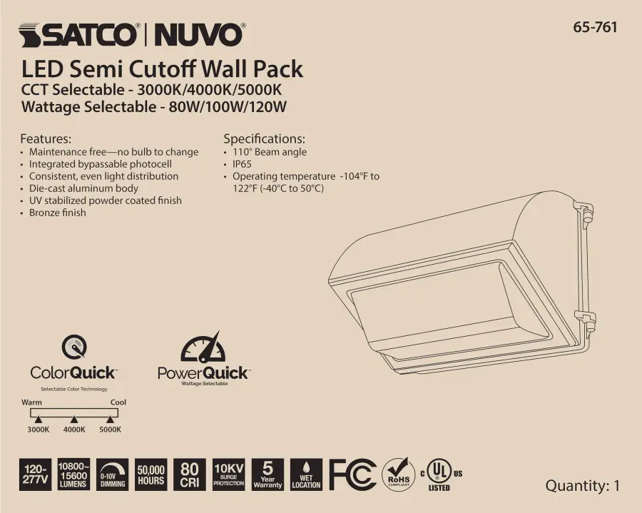 Adjustable LED Cutoff Wall Pack with Photocell - Image 12