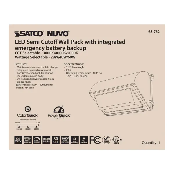 Emergency LED Cutoff Wall Pack with Photocell - Image 8