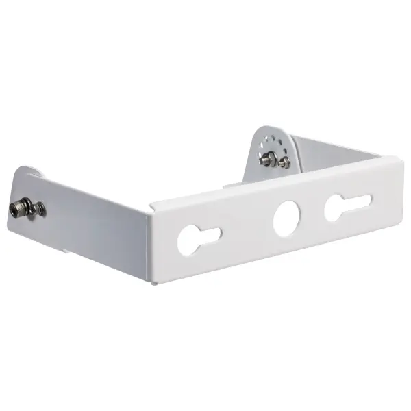 Professional-grade yoke mount bracket designed specifically for Gen 2 UFO high bay fixtures. White powder-coated finish provides durability and clean appearance for commercial and industrial installations.