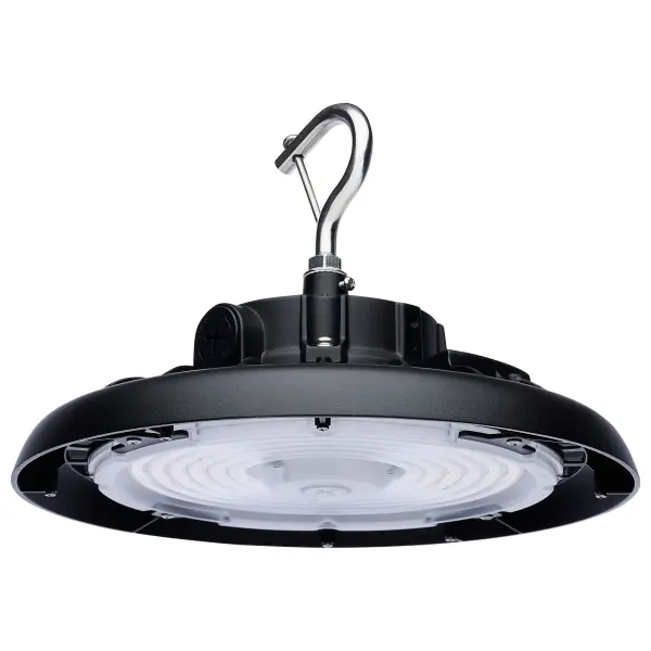 This industrial LED high bay offers exceptional flexibility with field-selectable wattage (80W/100W/120W) and color temperature (3000K/4000K/5000K) options. Built with durable die-cast aluminum and impact-rated lens, it's ideal for warehouses, retail spaces, and commercial facilities requiring reliable, energy-efficient overhead lighting.