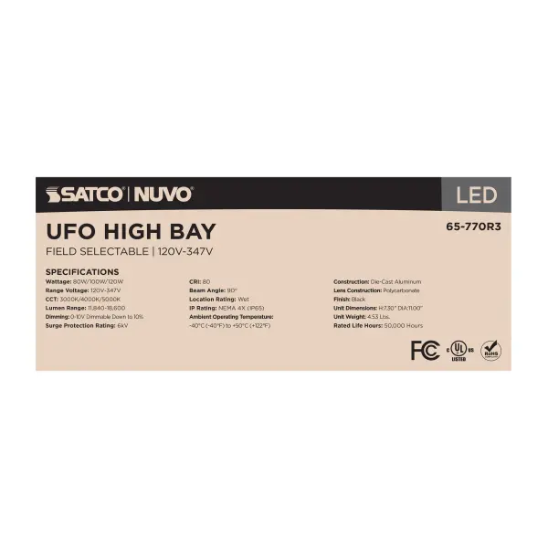 LED UFO High Bay - Selectable Wattage & Color Temperature - Image 13