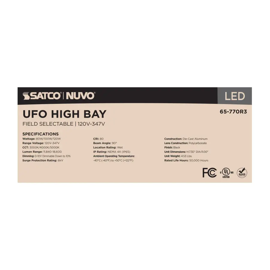 LED UFO High Bay - Selectable Wattage & Color Temperature - Image 13