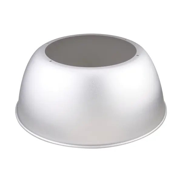 Aluminum reflector accessory designed to enhance light distribution and efficiency for 200W and 240W Gen 2 UFO LED high bay fixtures. Improves illumination coverage in industrial and commercial spaces.