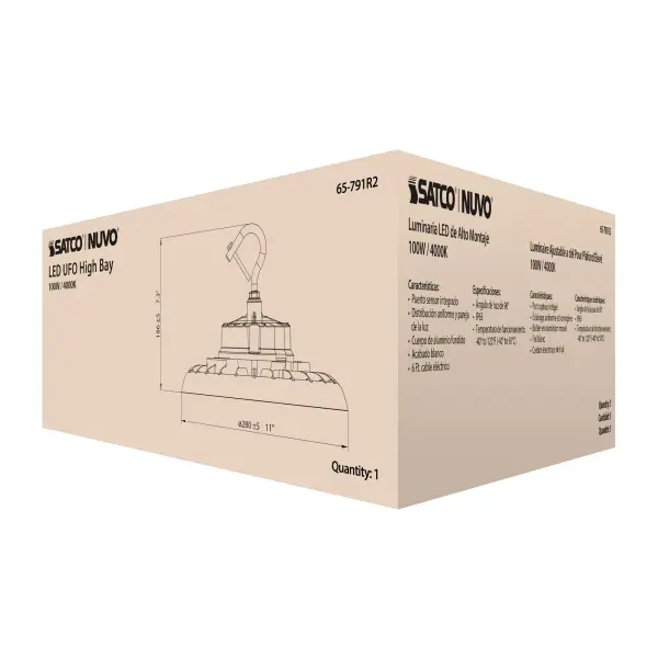 100W UFO LED High Bay Light - 4000K White - Image 15