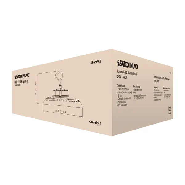 240W UFO LED High Bay - 4000K White - Image 14
