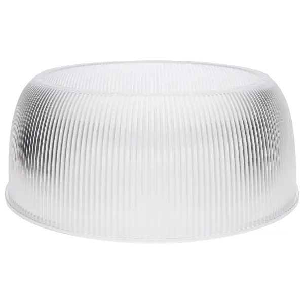 Polycarbonate shade accessory designed specifically for 100W and 150W UFO LED high bay fixtures. Provides light diffusion and glare reduction for commercial and industrial applications.