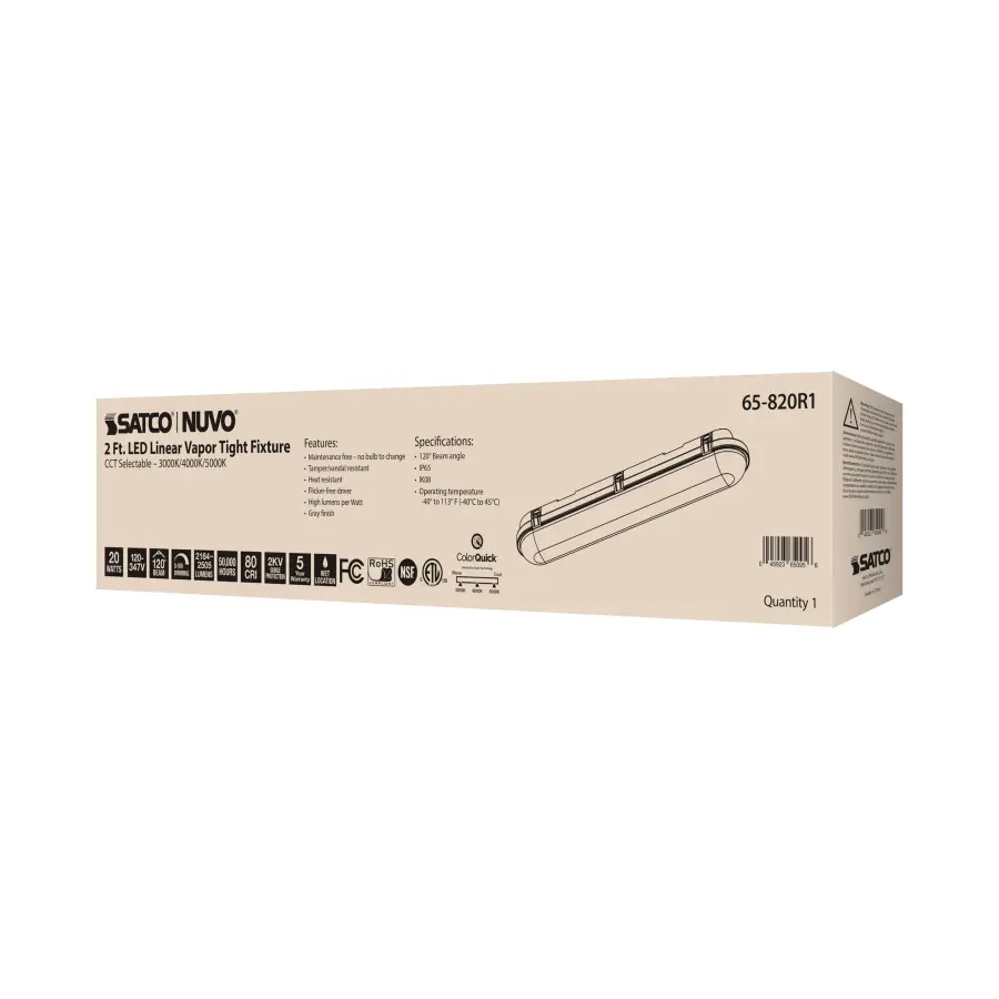 SATCO NUVO 2-Foot Vapor Proof LED Linear Fixture - Image 17
