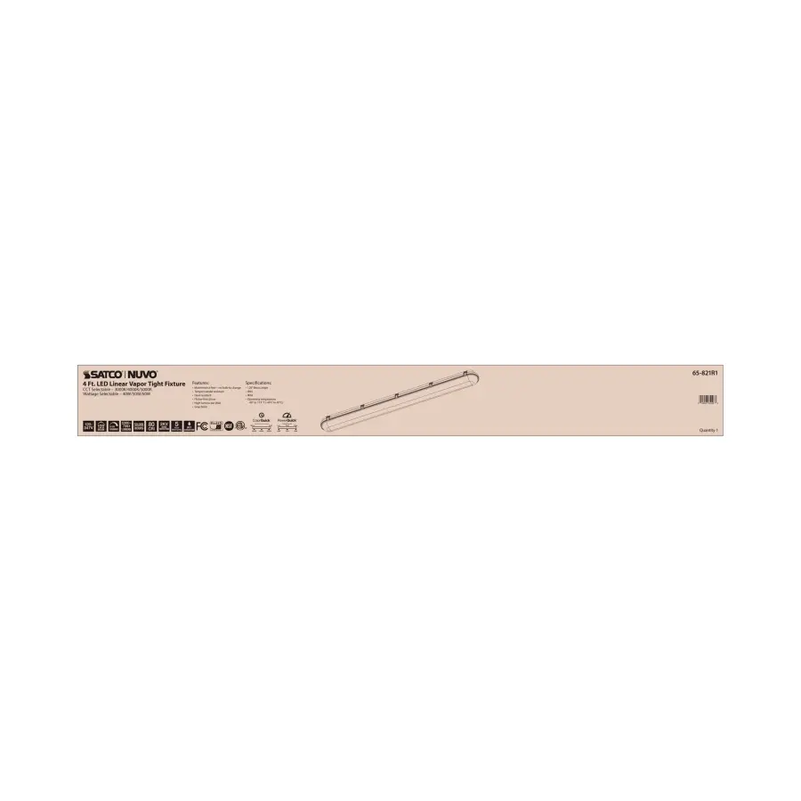 SATCO NUVO 4-Foot Vapor Proof LED Linear Fixture - Image 11