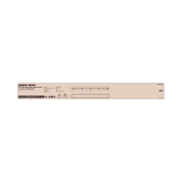 SATCO NUVO 4-Foot Vapor Proof LED Linear Fixture - Image 12