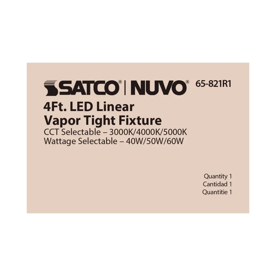SATCO NUVO 4-Foot Vapor Proof LED Linear Fixture - Image 14