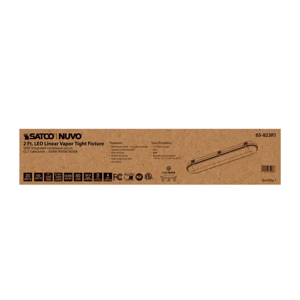 SATCO NUVO 2' Vapor Proof LED Linear Fixture with Microwave Sensor - Image 12