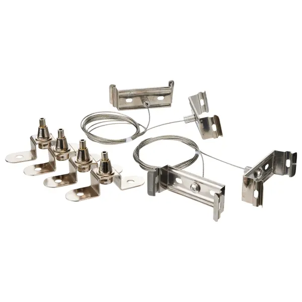 This 8-foot suspension mount kit provides secure installation for vapor tight linear fixtures with adjustable CCT selection. Designed for commercial and industrial applications requiring moisture resistance.