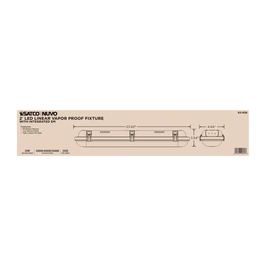 SATCO NUVO 2-Foot LED Vapor Proof Linear Fixture - Image 14