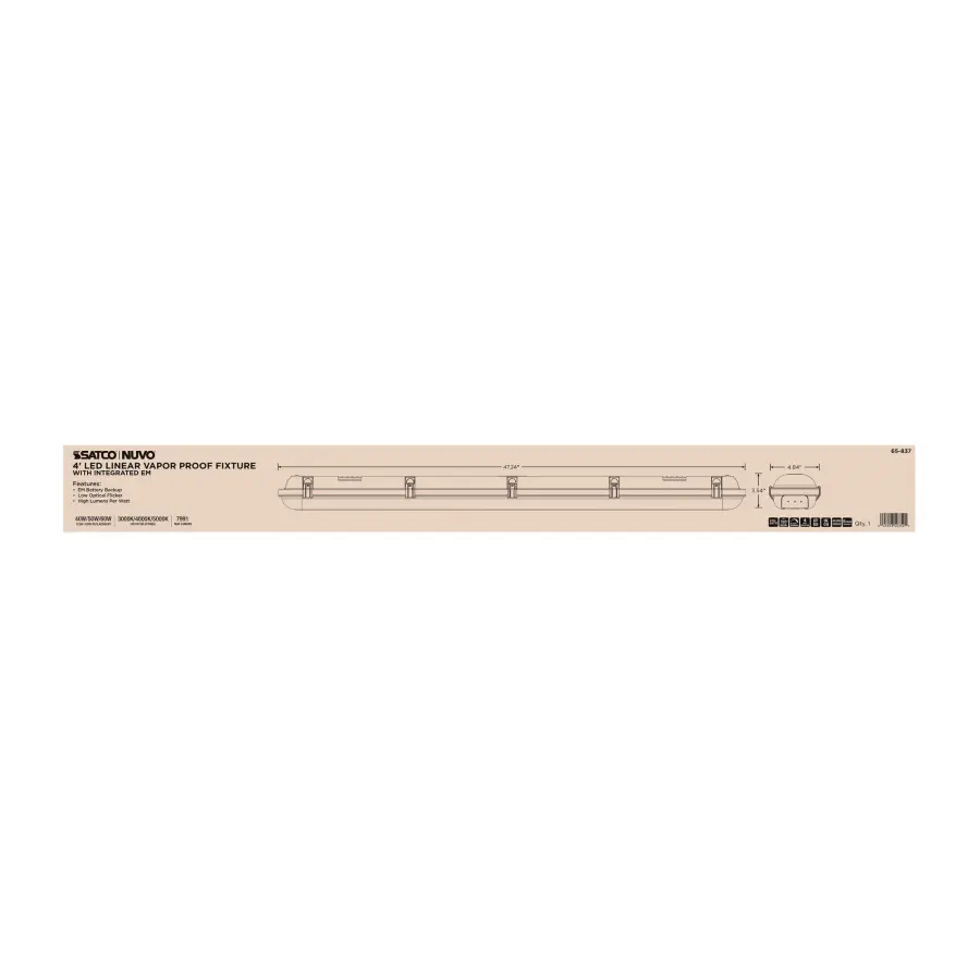 4-Foot LED Vapor Proof Linear Fixture - Image 14