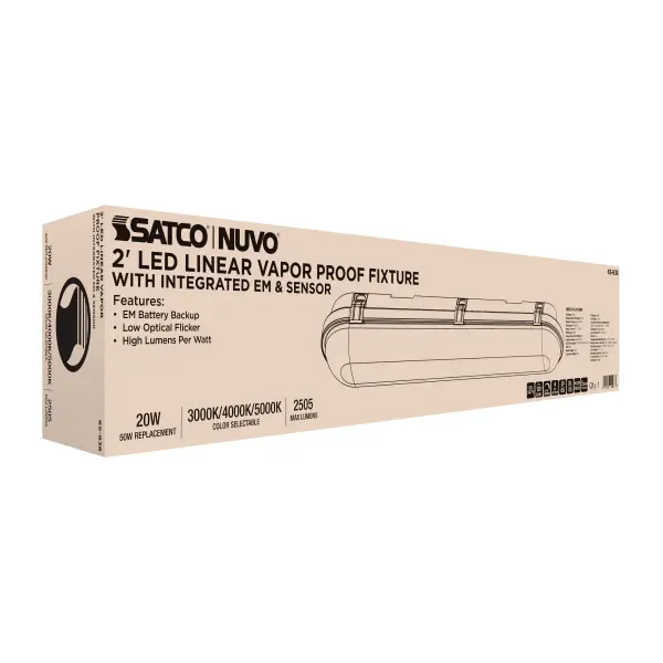 2-Foot LED Vapor Proof Fixture with Emergency Battery & Motion Sensor - Image 18