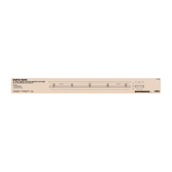 4-Foot LED Vapor Proof Fixture with Emergency Battery & Motion Sensor - Image 14