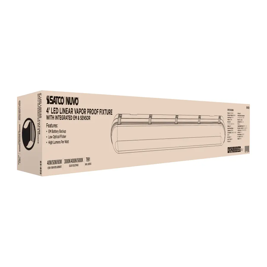 4-Foot LED Vapor Proof Fixture with Emergency Battery & Motion Sensor - Image 18