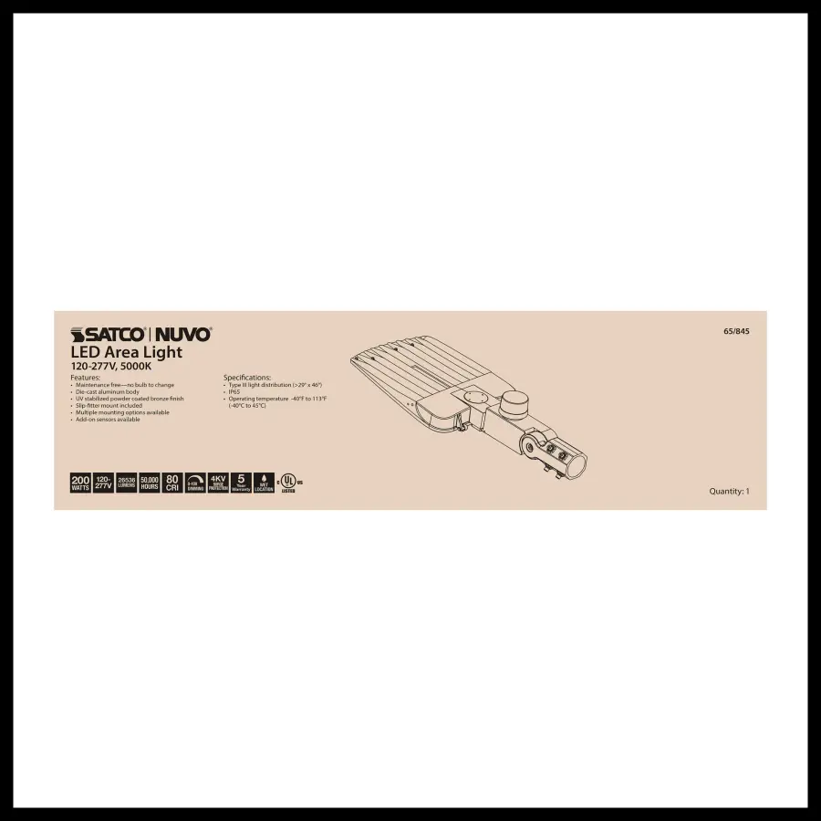 LED Area Light Type III - 200W Bronze - Image 27