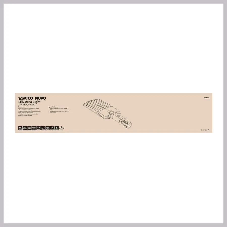 240W LED Area Light Type III - Bronze - Image 33