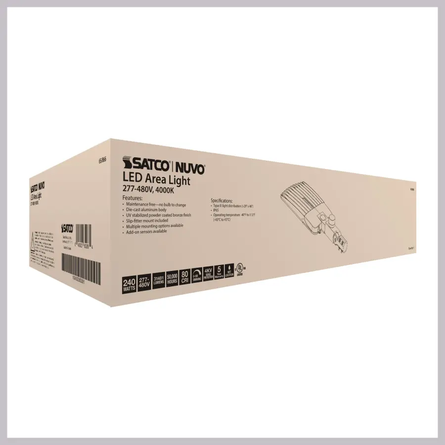 240W LED Area Light Type III - Bronze - Image 38
