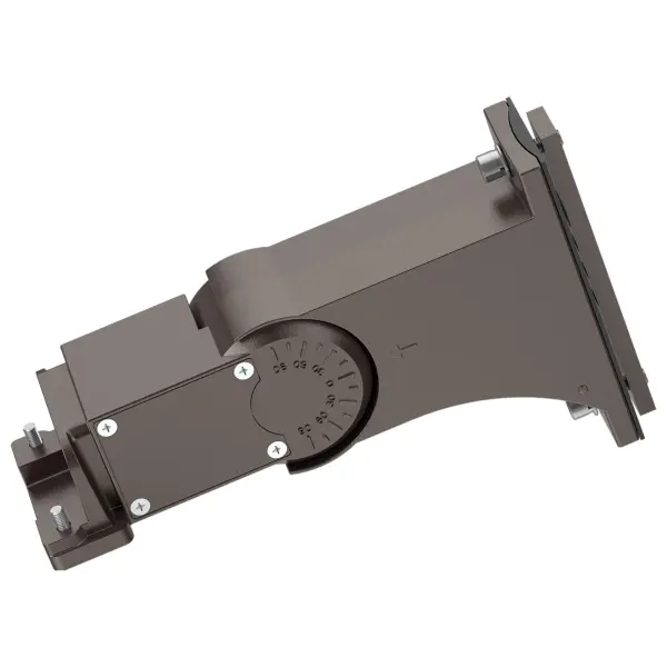 A practical area light designed for outdoor security and illumination. Features both direct and slip fitter mounting options for flexible installation on poles, walls, or ceilings. Bronze finish provides durability.