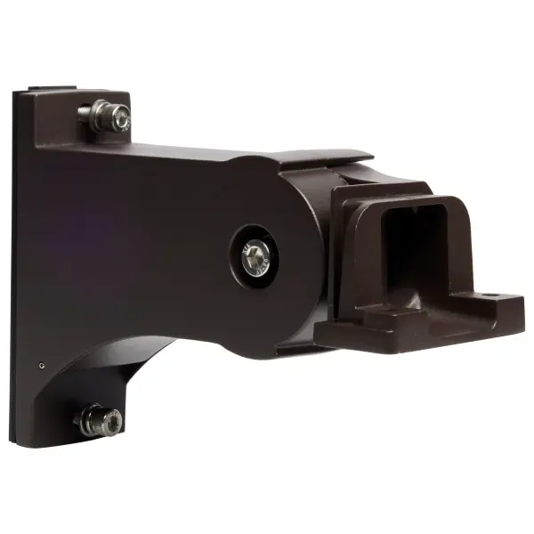 A practical area light designed for outdoor security and illumination. Features both direct and slip fitter mounting options for flexible installation on poles, walls, or ceilings. Bronze finish provides durability. - alternate view