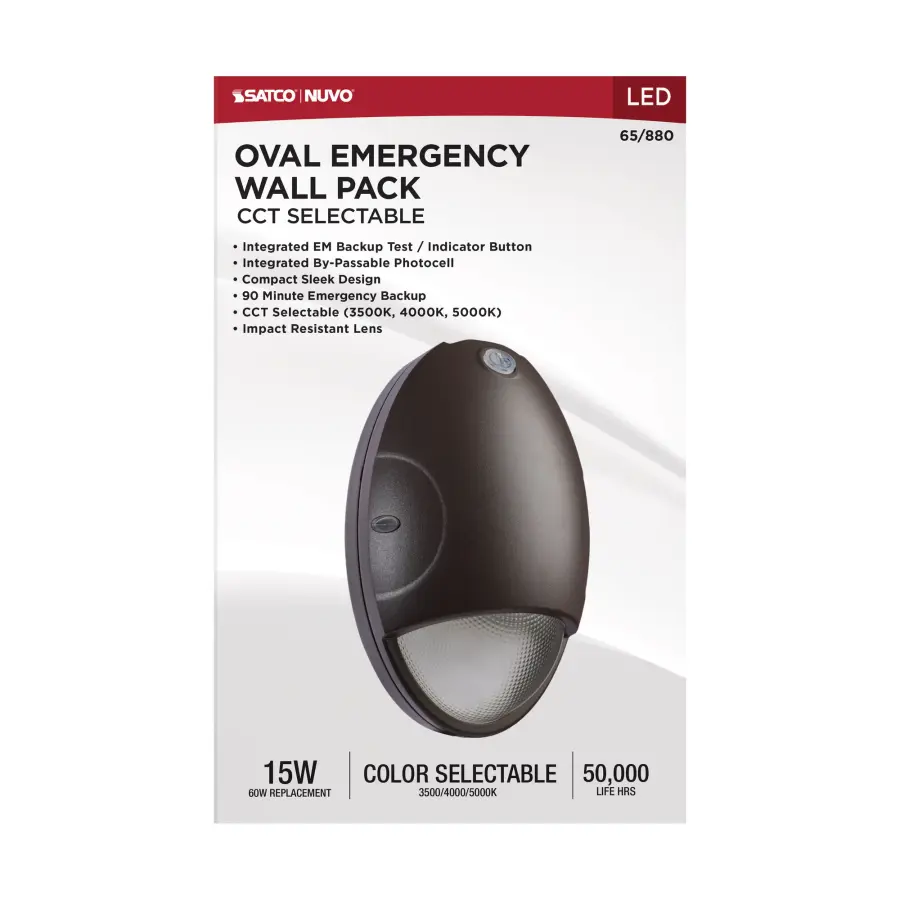 Oval Small Emergency LED Wall Pack with Photocell - Image 13