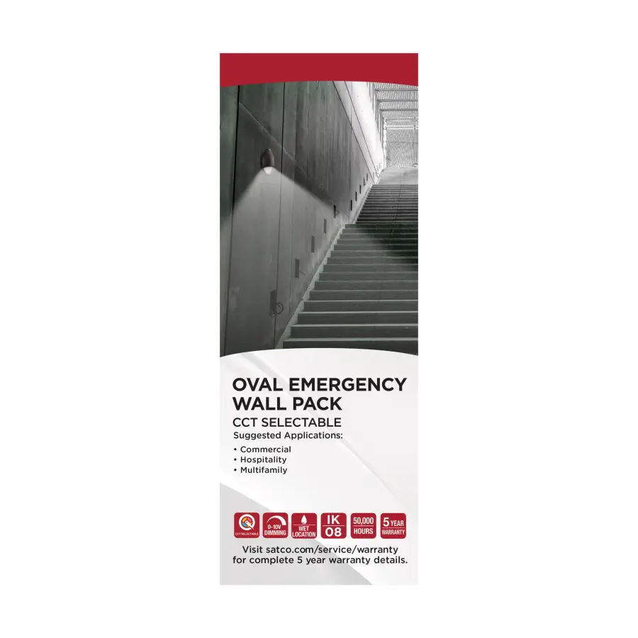 Oval Small Emergency LED Wall Pack with Photocell - Image 15