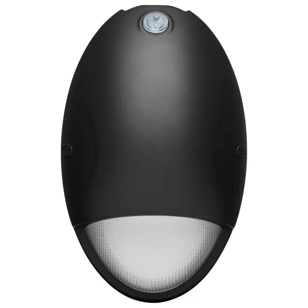 This compact emergency wall pack combines safety with efficiency, featuring 90-minute battery backup, CCT selectable lighting (3500K-5000K), and a bypassable photocell. The impact-resistant lens and wet-rated design ensure durability in harsh conditions. - alternate view