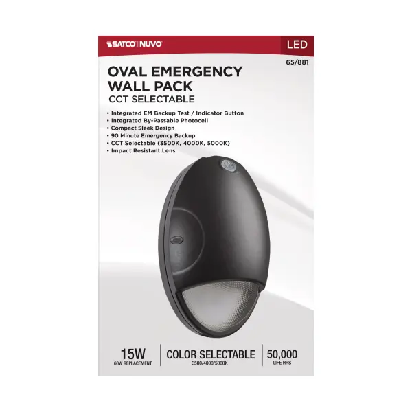 Oval Small Emergency LED Wall Pack with Photocell - Image 13