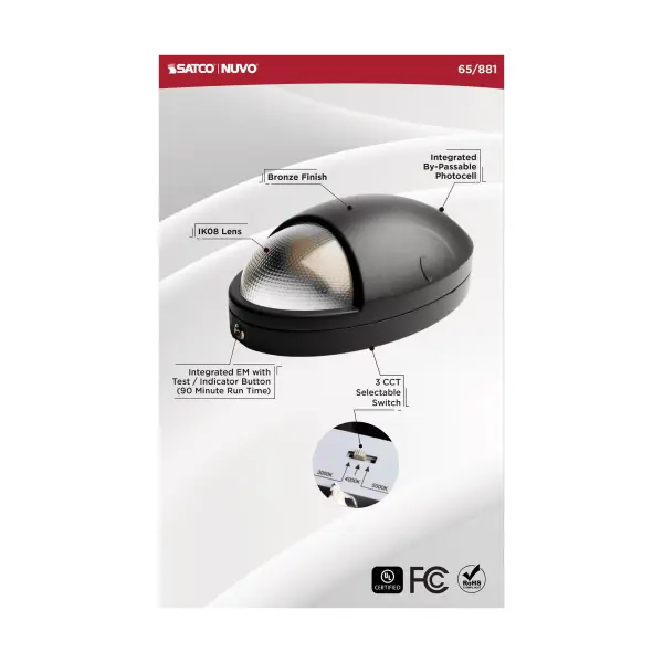 Oval Small Emergency LED Wall Pack with Photocell - Image 14