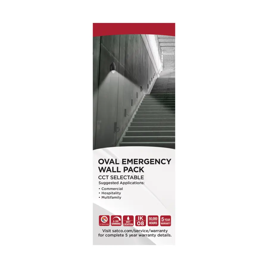 Oval Small Emergency LED Wall Pack with Photocell - Image 15