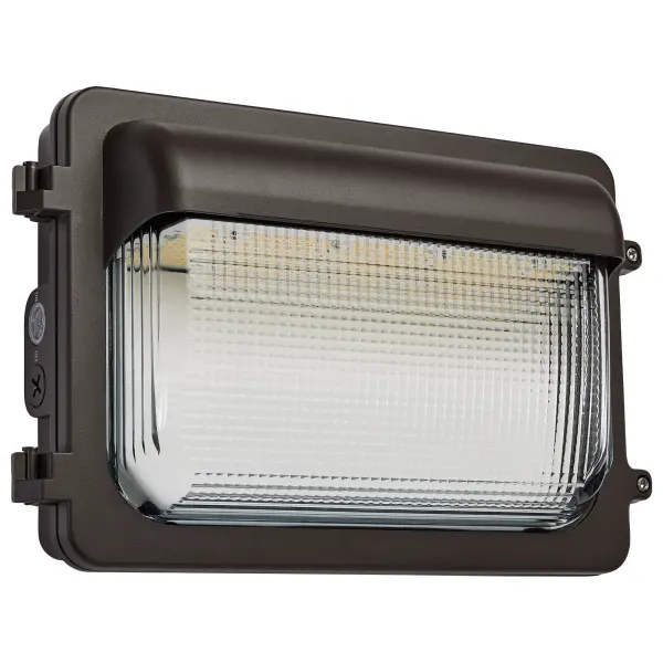 This durable wall pack offers exceptional flexibility with selectable wattage (30/45/60W) and color temperature (3K/4K/5K), making it ideal for various outdoor commercial and residential applications. Features vandal-resistant glass and integrated photocell.
